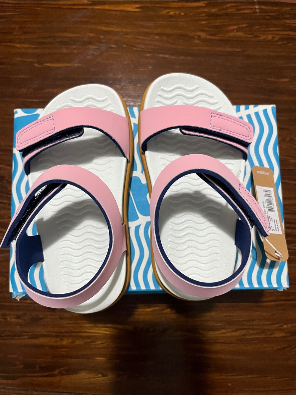 Brand new Charley Native Kids Pink and White Velcro Strap Sandals - Picture 3 of 7